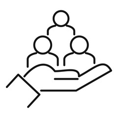 Poster - care collaboration icon. outline care collaboration vector icon for web design isolated on white bac