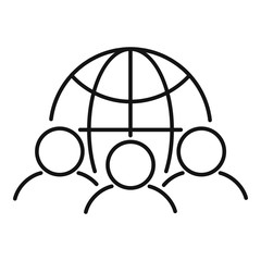 Poster - global collaboration icon. outline global collaboration vector icon for web design isolated on white