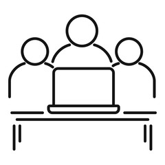 Poster - office collaboration icon. outline office collaboration vector icon for web design isolated on white