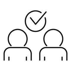 Poster - approved collaboration icon. outline approved collaboration vector icon for web design isolated on w