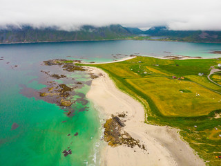 Poster - Skagsanden Beach on Flakstadoy island, Lofoten Norway