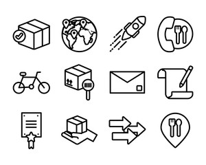 Sticker - bundle of delivery set icons