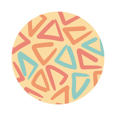 Sticker - triangles organic pattern block style