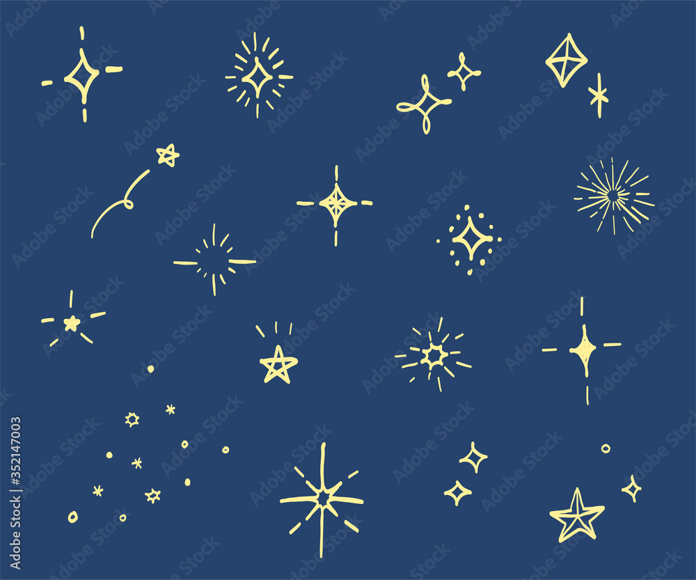 おしゃれでかわいい手書きの星のイラスト キラキラ 素材 Wall Mural Yugoro おしゃれでかわいい手書きの星のイラスト キラキラ 素材 Wall Mural Yugoro