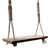 Swings Made Of Wood And Rope