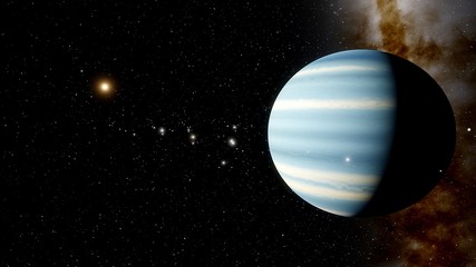 Wall Mural - gas giant in space, Jupiter-like planet, Neptune-like planet 3d render