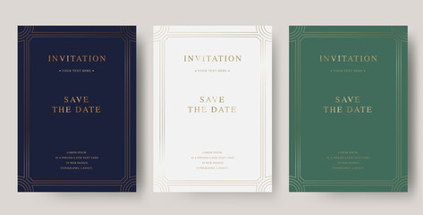 Wall Mural - luxury vintage golden vector invitation card template