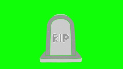 Poster - tombstone hand drawn green screen. floating loop animation