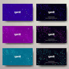 Wall Mural - Set of bright color abstract horizontal business cards with graphic elements and text. 