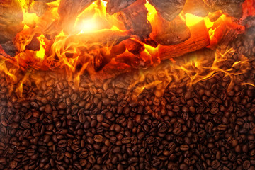 roasting delicious aromatic coffee