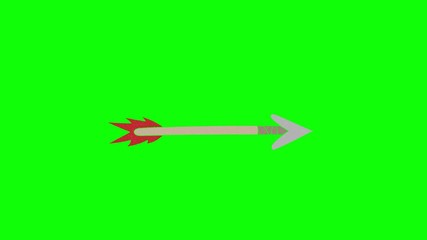 Poster - crossbow hand drawn green screen. floating loop animation