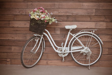 Old Bicycle And Flowers