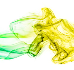 Colored smoke on white background