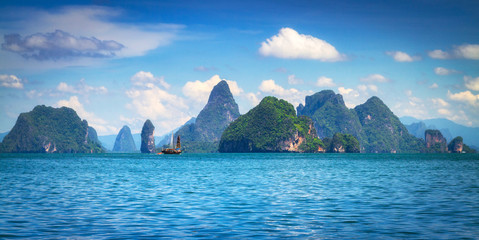 Amazing Phang Nga Bay with thousands of islands in Thailand