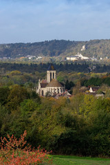 Vetheuil church in  the French Vexin retgional nature park