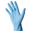 Man hand in nitrile gloves isolated on white background