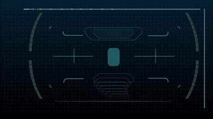 Poster - Futuristic Technology HUD Screen. Tactical View Sci-Fi VR Display. HUD UI. Futuristic VR Head-up Display Design. Virtual Reality Technology Screen.