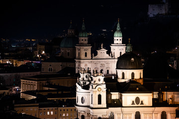 Canvas Print - night view of the city of Salzburg