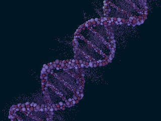 Wall Mural - DNA chain. Abstract background. Genetics and medicine concept. 3D rendering