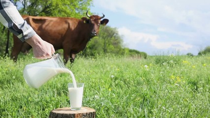 Sticker - milk pouring into glass