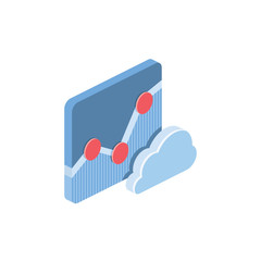 Poster - Chart cloud. Vector 3d isometric, color web icon, new flat style. Creative illustration design, isolated graphic idea for infographics.
