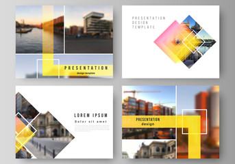Poster - the minimalistic abstract vector illustration of the editable layout of the presentation slides desi