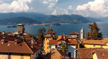 Wonderful Summer Landscape Of Como Lake. Amazing Summer Cityscape Of Laglio Town. Town Of Carate Urio, On Lake Como. Alps, Italy, Lombardi, Europe. Popular Travel Destination.