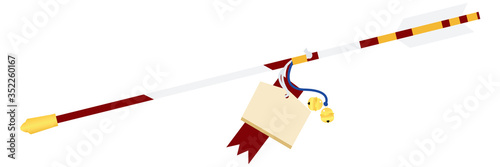 イラスト素材 破魔矢 絵馬 縁起物 願い事 正月 年賀状素材 ベクター Stock Vector Adobe Stock