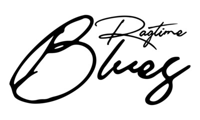 Aufkleber - Ragtime Blues Cursive Calligraphy Black Color Text On White Background