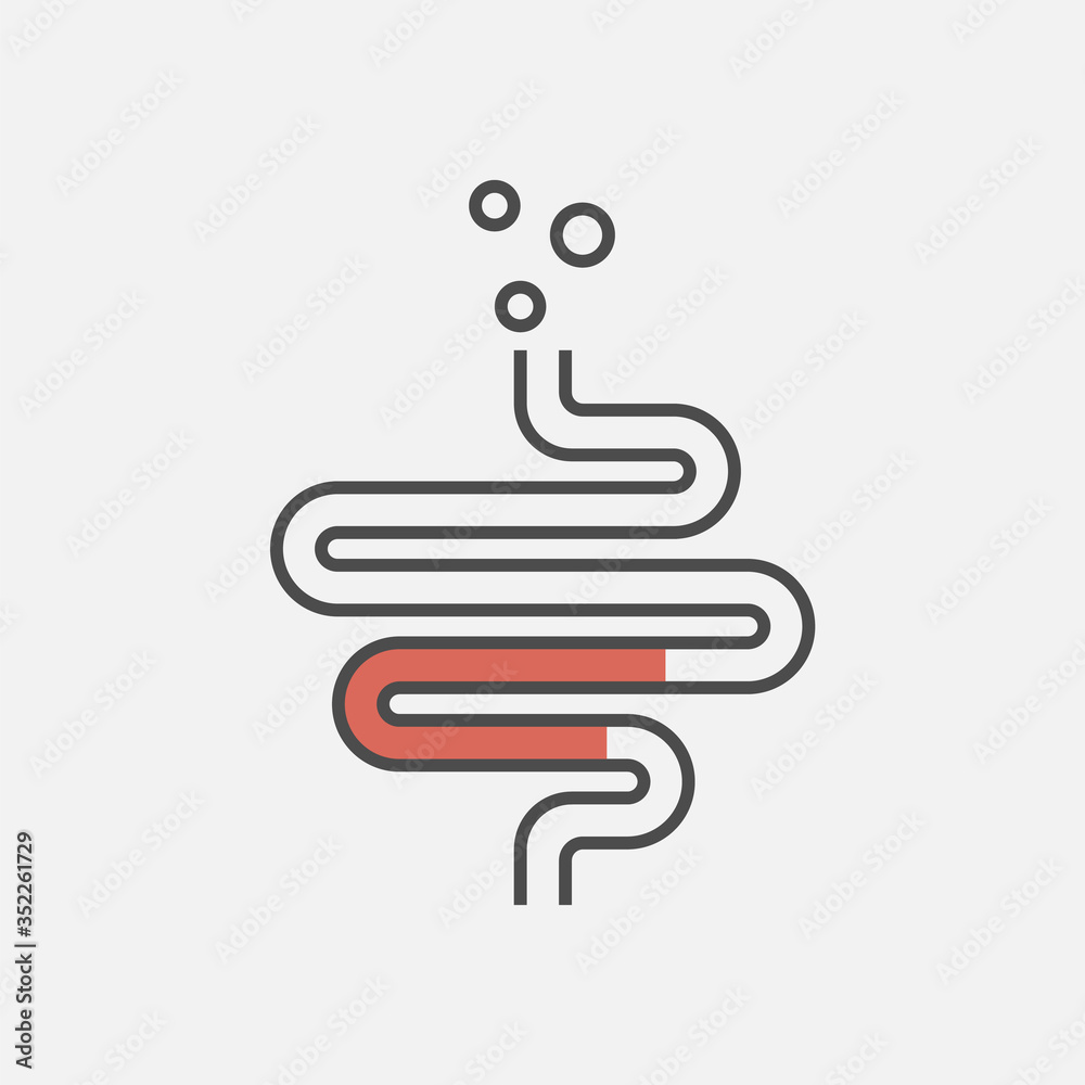 Colitis vector icon isolated on white background. Vector illustration ...