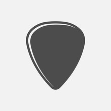 Guitar Pick Icon Isolated On White Background. Vector Illustration.
