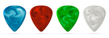 Set Of Guitar Pick Isolated On White Background. Vector Illustration.