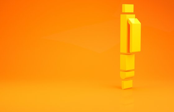Yellow Pen icon isolated on orange background. Minimalism concept. 3d illustration 3D render
