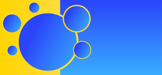 Poster - modern abstract background. yellow and blue background with circles. vector abstract background text