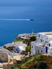 Santorini island, Greece - Caldera over Aegean sea