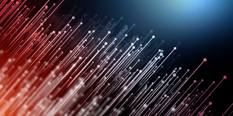 Poster - 2d illustration abstract futuristic electronic circuit technology background