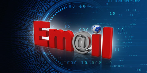Poster - 3d illustration Network community concept .e mail sign