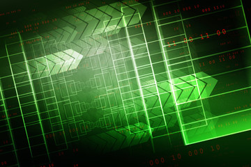 Poster - 2d illustration Abstract futuristic electronic circuit technology background
