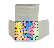 Top View Of Colorful Chalk Stick In A White Box.