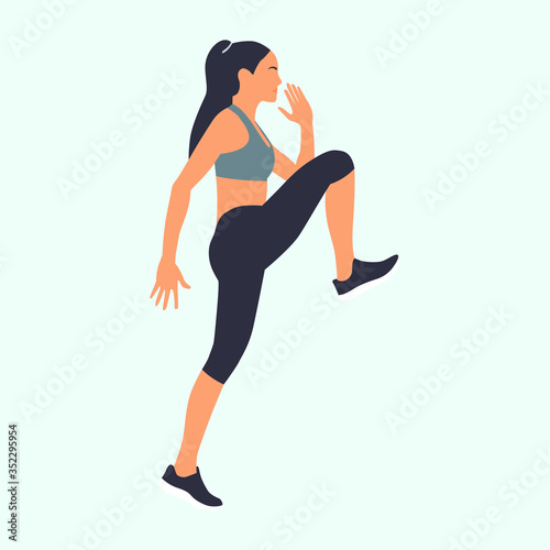 Cuadros en Lienzo mujer entrenando, deporte, ejercicios de rutina