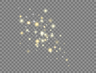 Wall Mural - glowing light effect. bright golden stars explosion with sparkles on transparent background. glitter