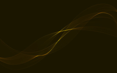 Canvas Print - Golden transparent wave stream. Vector abstract background for a website or presentation.