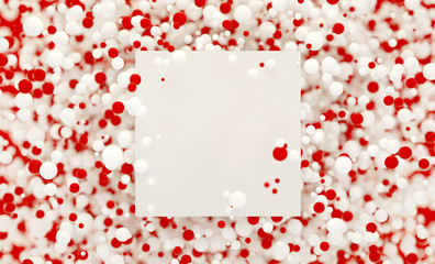 Abstract 3d background made of bubbles with square