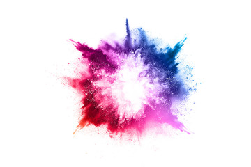 Wall Mural - abstract powder splatted background. colorful powder explosion on white background. colored cloud. c