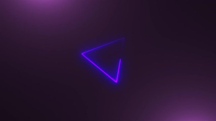 Poster - Many neon triangles in space, abstract computer generated backdrop, 3D rendering backdround