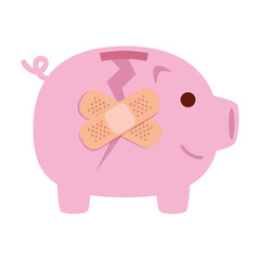 Wall Mural - piggy bank broken , icon saving or accumulation of money vector illustration design