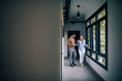 © bnenin - Colleagues on a coffee break, copy space.