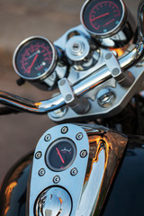 Poster - motorcycle close-up. beautiful chrome details.