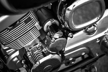 Poster - motorcycle close-up. beautiful chrome details.