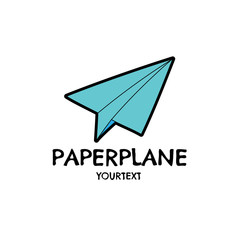 Poster - paper plane hand drawn logo design